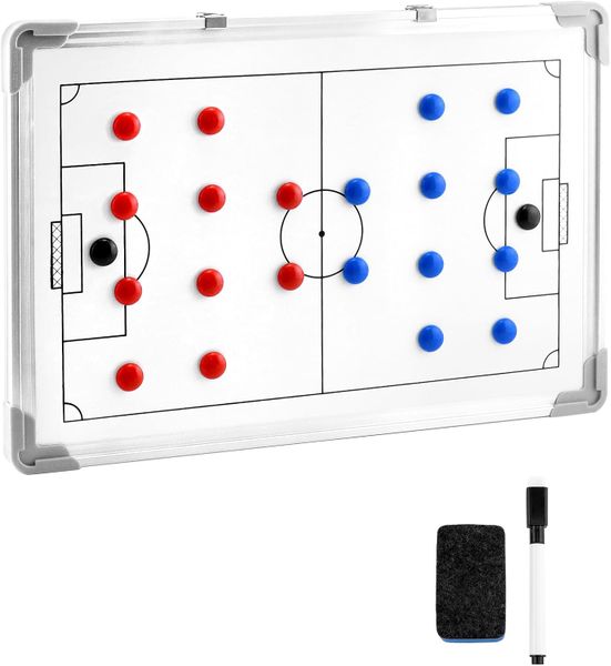 Soccer Tactics Board Magnetic Double-Sided Coaching Board 45x30cm White