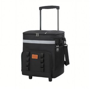 Insulated Backpack Cooler - 60 Cans with Tie Rod and Wheeled Cooler Backpack