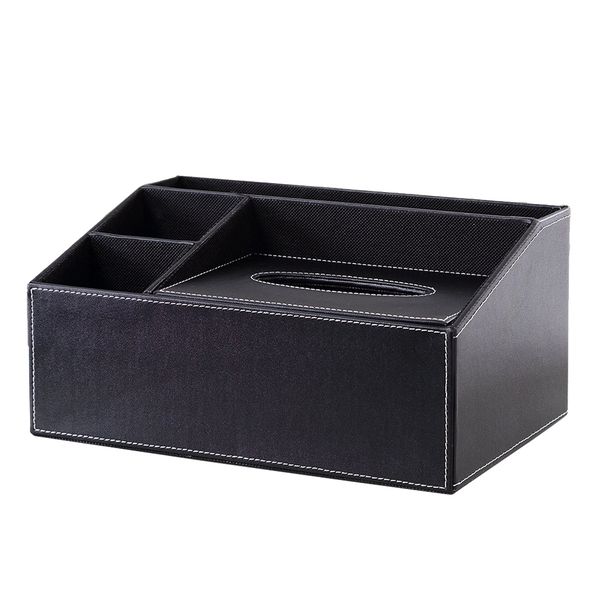 Multi-Function PU Leather Desk Stationery Organizer