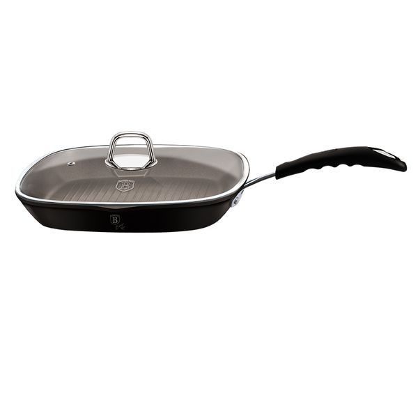Berlinger Haus 28cm Oven Safe Grill Pan with Lid - Black Professional