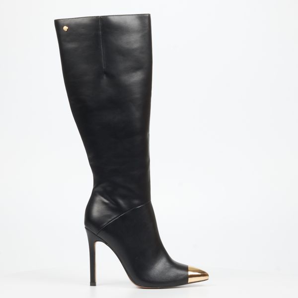 Miss Black Boss 35 Women Faux Leather Long Boots - Black