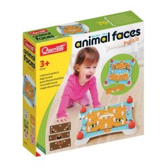Quercetti - Guess the Animal Faces Puzzle - Memory Game for Toddlers
