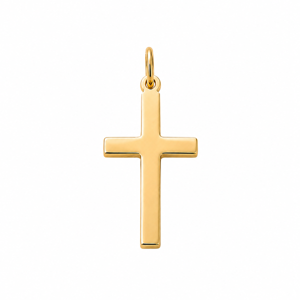 35mm Sterling Silver Gold Plated Cross Pendant