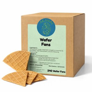 Wafer Fans - 240 Pack -Ice Cream Service, Desserts, Garnish Biscuits