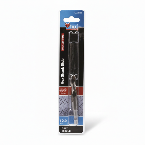 Fox Hss Hex Drill Bit 10 mm X 89 mm For Metalworking
