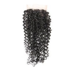 BLKT 8 Inches Brazilian Kinky Curl 4 x 4 Three Parts Closure