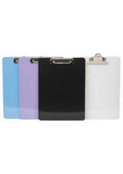 A4 Plastic Clipboard with Metal Clip - Office or Home ClipBoard in 4 Colors