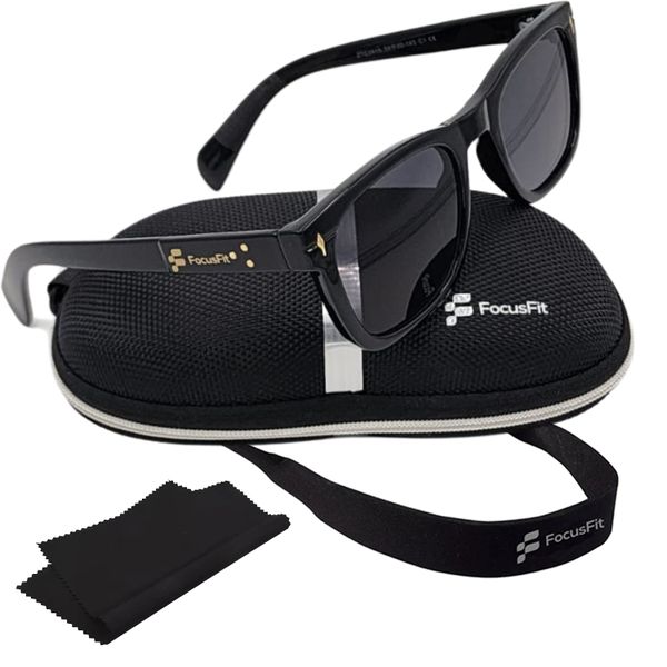 FocusFit Classic Wayfarer Sunglasses with UV350 Protection 3418-BL