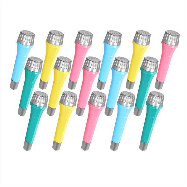 16 Pack Plastic Toy Microphones Colorful Fake Microphone