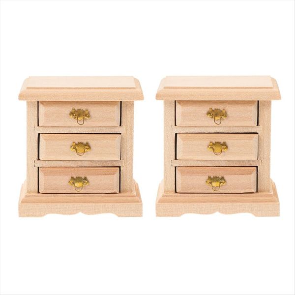 2 Pcs Nightstands Night Stand Furniture Bed Table Decor