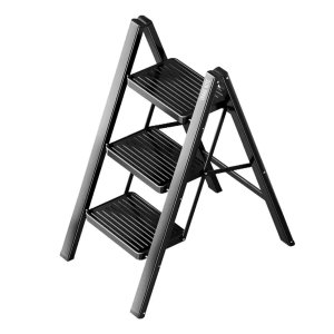 Trade Kite 3-Step Foldable Steel Ladder - Heavy-Duty, Safe &amp; Multi-Purpose