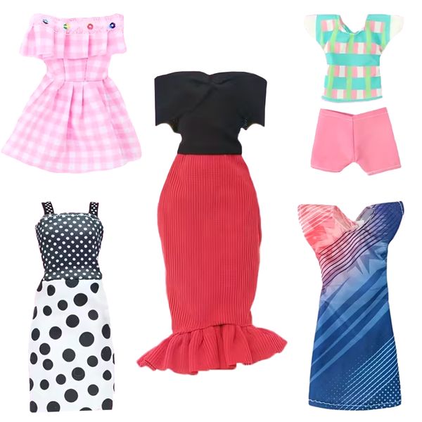 Doll Clothes for 30cm Dolls - Accessories - Dress - 5 Pack
