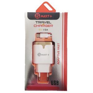 Geeko Smart Plus USB Travel Charger with Type-C Cable 5V-White/Gold