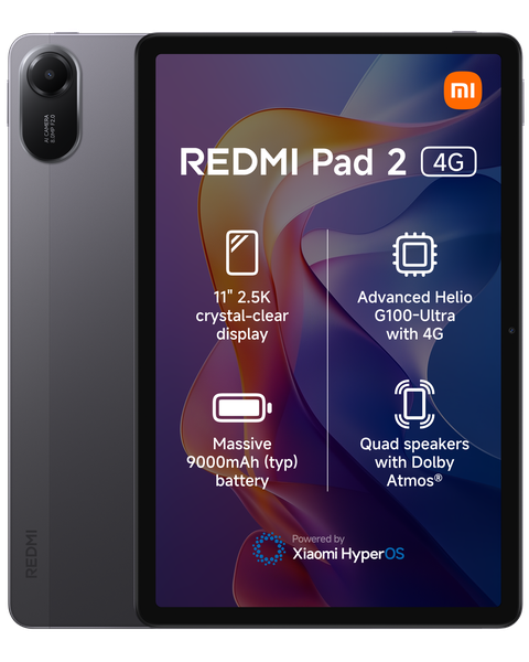 Xiaomi Redmi Pad 2 4G 11" LTE Tablet - Graphite Grey (4GB RAM + 128GB)
