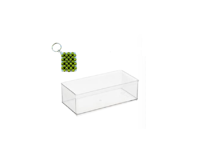 Transparent Rectangular Large Storage Box with Key Holder