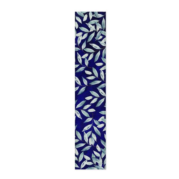 Water Painted Leaves Table Runner