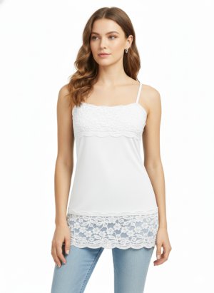 Ajustable Lace Camisole Top White