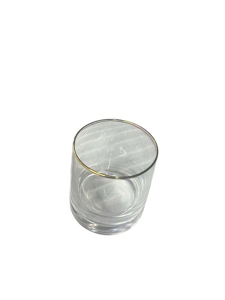 Elegant Gold Rim Clear Drinking Glass Set of 6