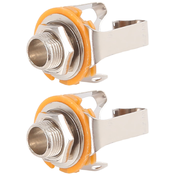 2Pcs 1/4 inch 6.35Mm Stereo Input Jack For Electric Guitar