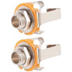 2Pcs 1/4 inch 6.35Mm Stereo Input Jack For Electric Guitar