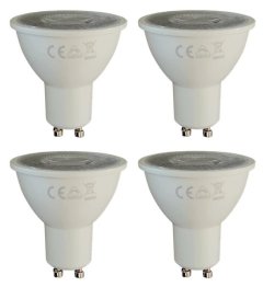 GU 10 7W LED Dimmable Downlight Globes - 4 Pack Warm White