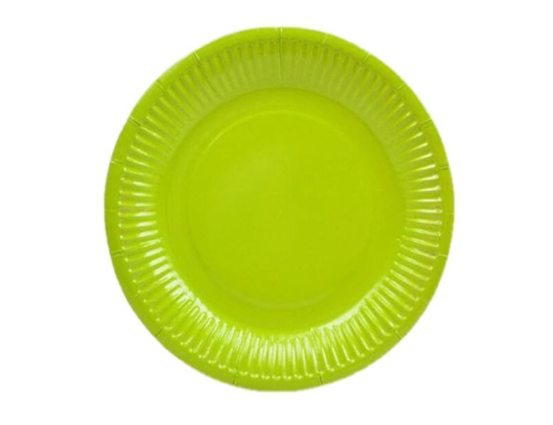 G4A - Round Paper Plate - Green - Set of 40