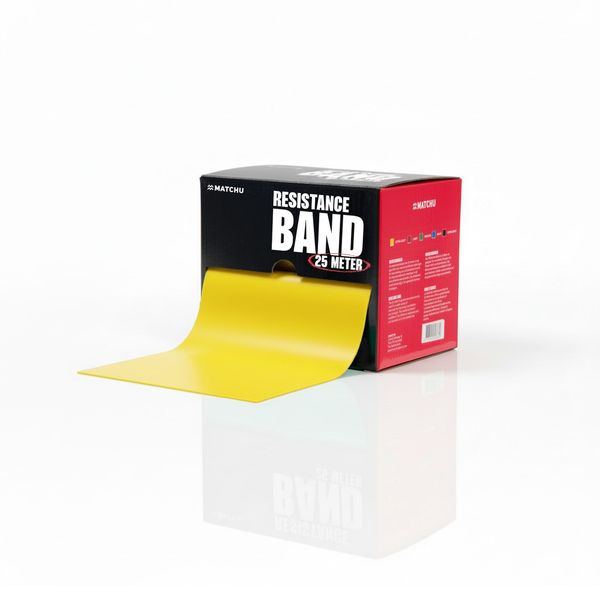 Resistance Band 25m Yellow - Extra Light 2-3kg Dispenser Cut-to-Size, Latex