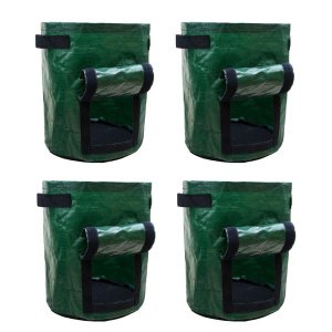 4Pc-10 Gallon PE Planting Bag for Garden with Handles &amp; Harvest Windows