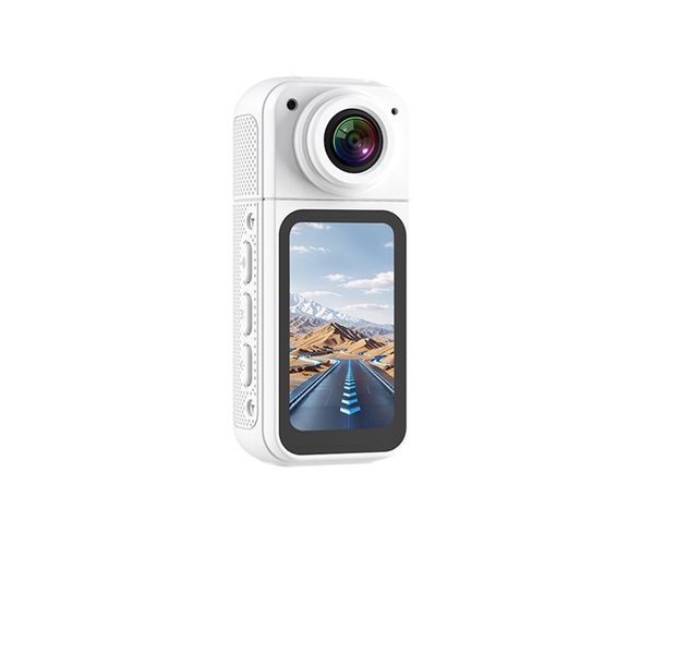 Small Thumb Action Camera 180 Rotating Mini Body Cam white for travel walk