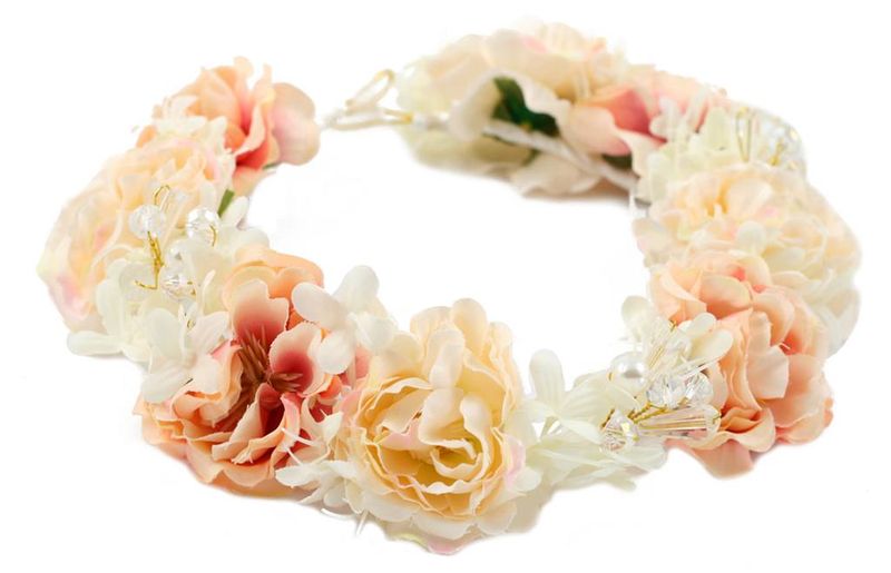 Handmade Floral Crown - Beige (5 years - Adult)