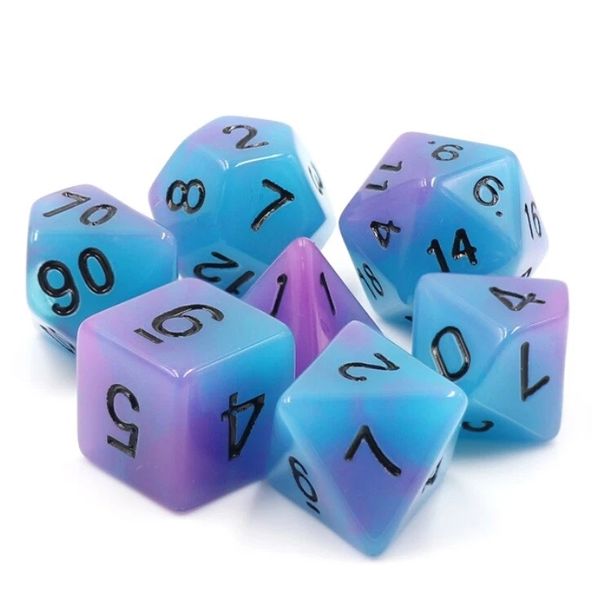 Two-Tone Glow in the Dark Polyhedral Dice Set - 7 Piece