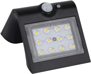 Luceco - Solar Guardian Wall Light W/ PIR Motion Sensor Black IP65