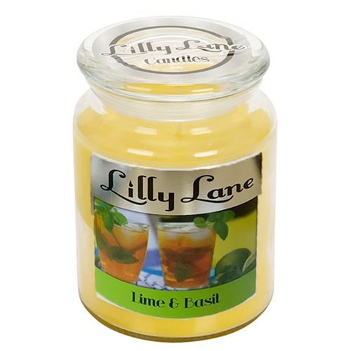 Lilly Lane Lime and Basil Infusion Scented Candle Large Glass Jar