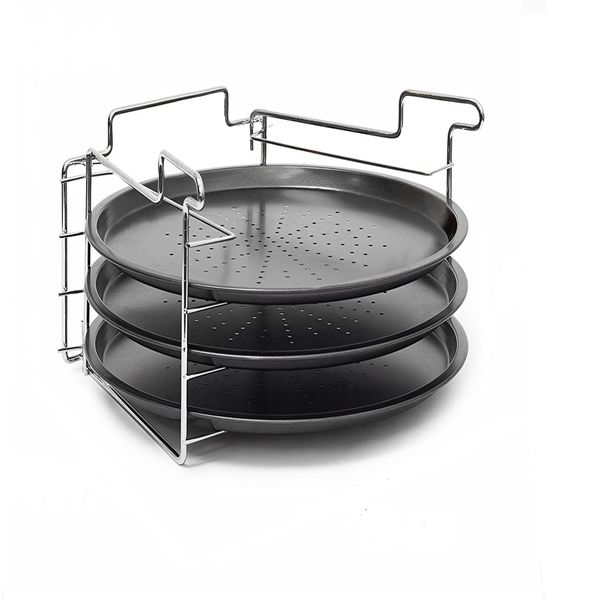 3 Piece Stackable Pizza Pan &amp; Stand