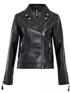 Threadbare - Womens Black Faux Leather Biker Jacket