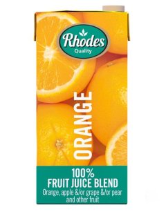 Rhodes - 100% Orange Fruit Juice Blend 1L - Pack of 6