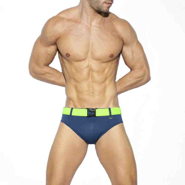 ES Collection Belt Pique Swim Brief - Navy - M
