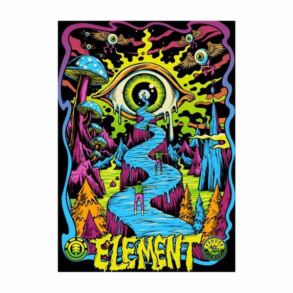 Psychedelic Eyes and Mushrooms (Element) - A1 Poster