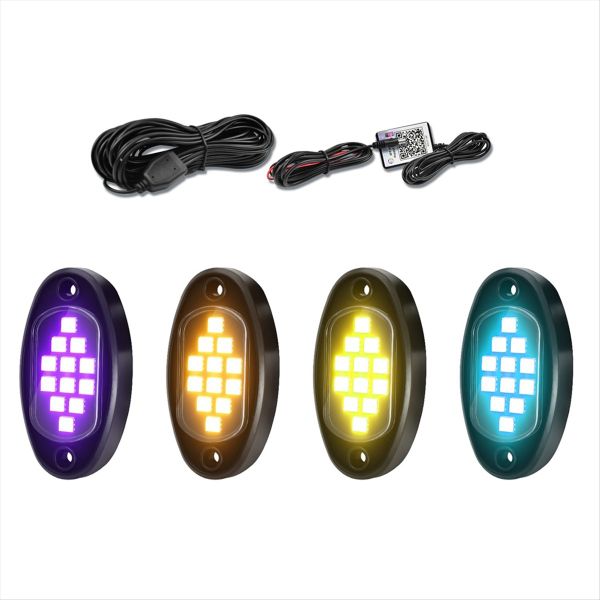 Rgb Led Rock Lights Multicolor Lights for Atv Utv Compatible with Universal