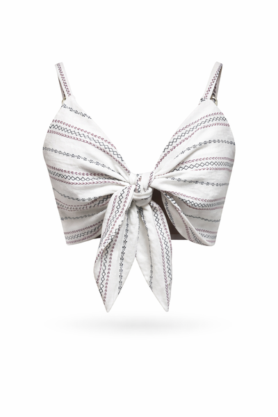 Amanda Linen Tie Bralette