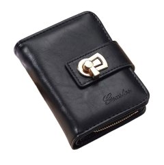 IPSTYLE Wallet Women's Short Soft Leather Zipper Folding Card Holder