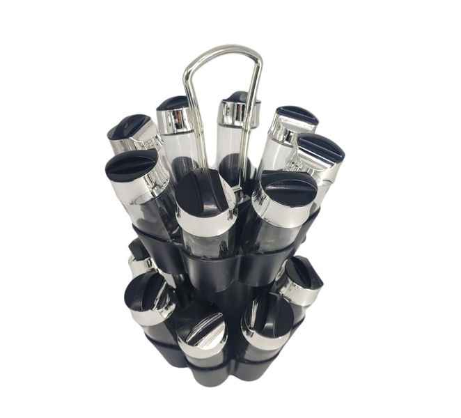 Dream World-16 Piece Glass Spice Jar Set With Revolving Stand