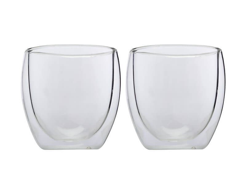 Soul Lifestyle 250ml Double Wall Glass Mug Set of 2