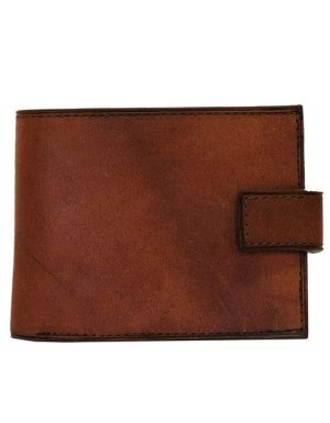 Luvsa LS-HO411 Full Grain Genuine Leather Bifold Card Holder Wallet with Box - Coffee