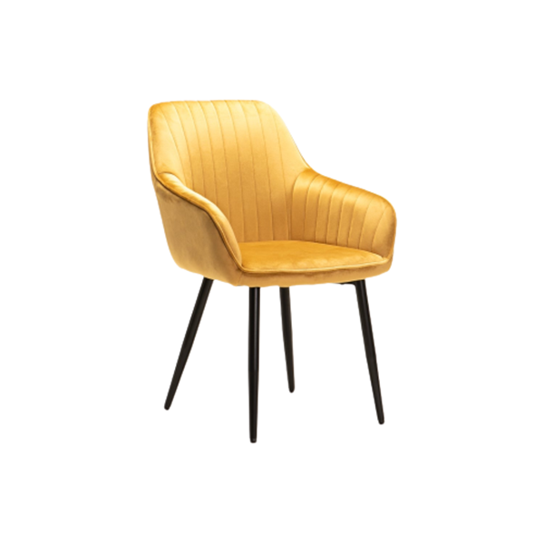 Rocco Velvet Dining Chair - Mustard