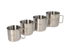 Round Silver Stainless Steel Outdoor Cups 4PCS