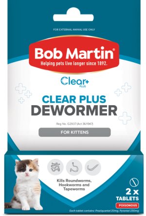 BOB MARTIN Clear+ Dewormer Tables for Kittens 2's