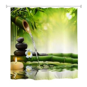 Shower Curtain Modern Custom Design - Zen Bamboo