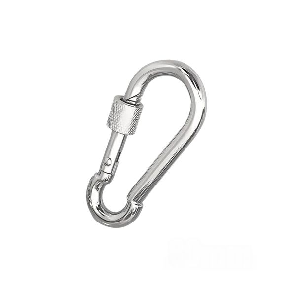 Heydake 120mm Stainless Steel Screw Lock Carabiner -Heavy Safety Hook