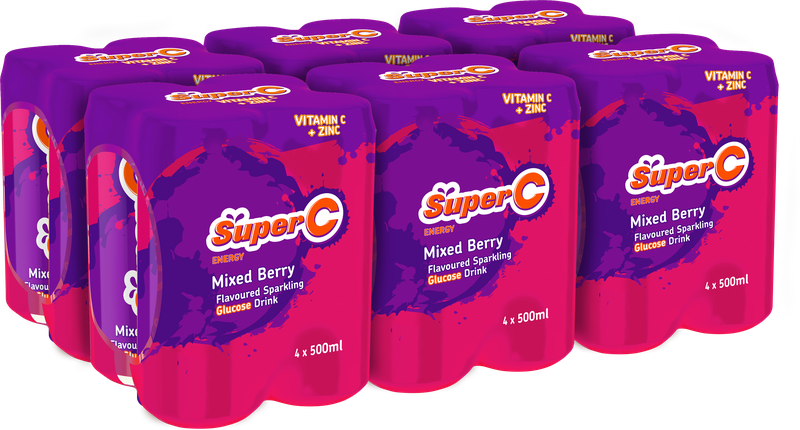 Super C Mixed Berry Glucose Drink (Cans) 6 X 4 X 500ml